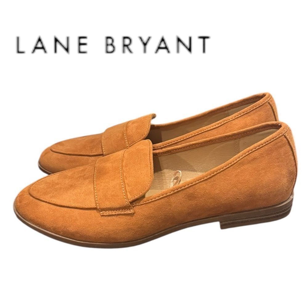 New Lane Bryant Camel Faux Suede Slip-on Flats Loafers 9 9W